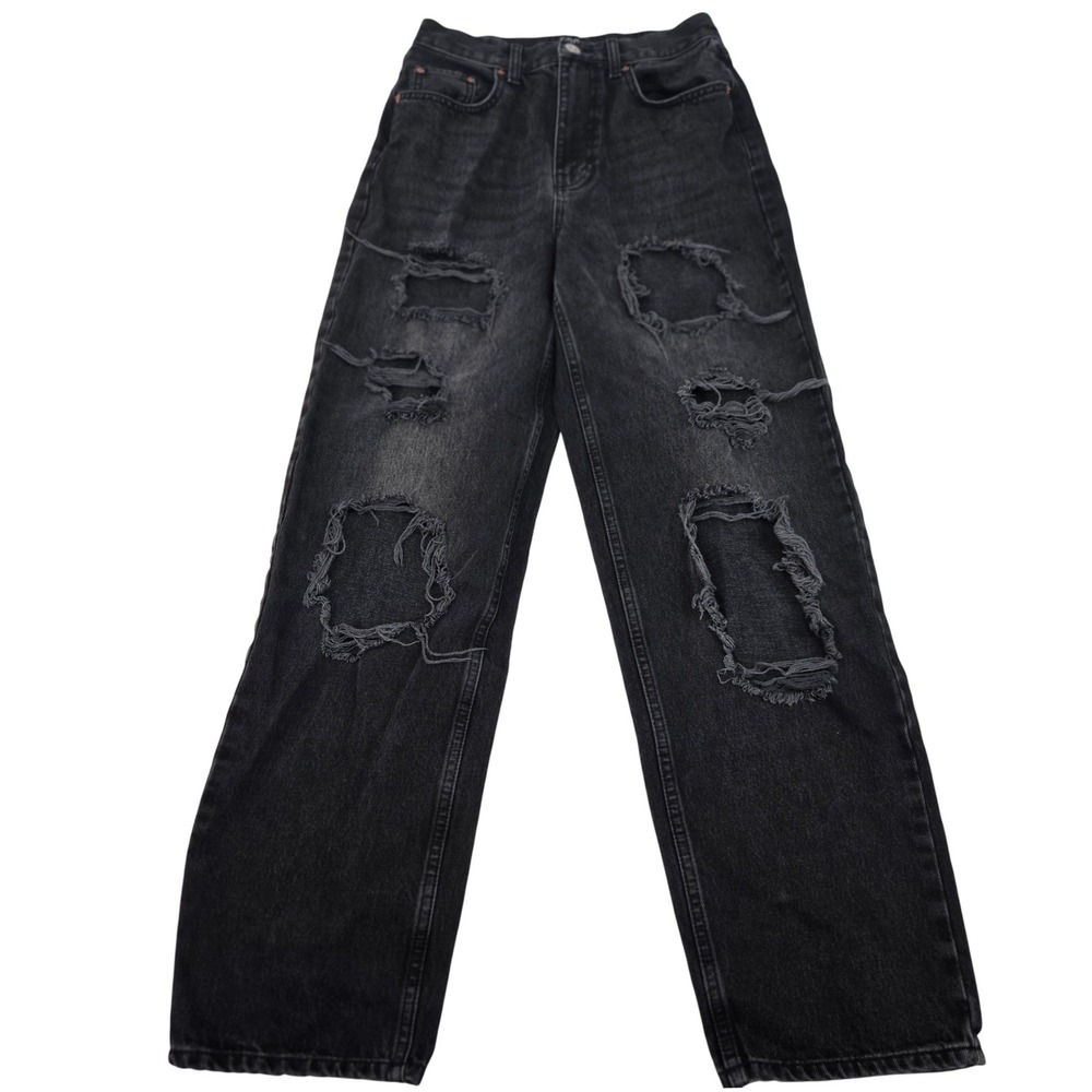 BDG Urban Outfitters High-Rise Baggy Jeans‎ Thrashed Ripped Distressed Black 28